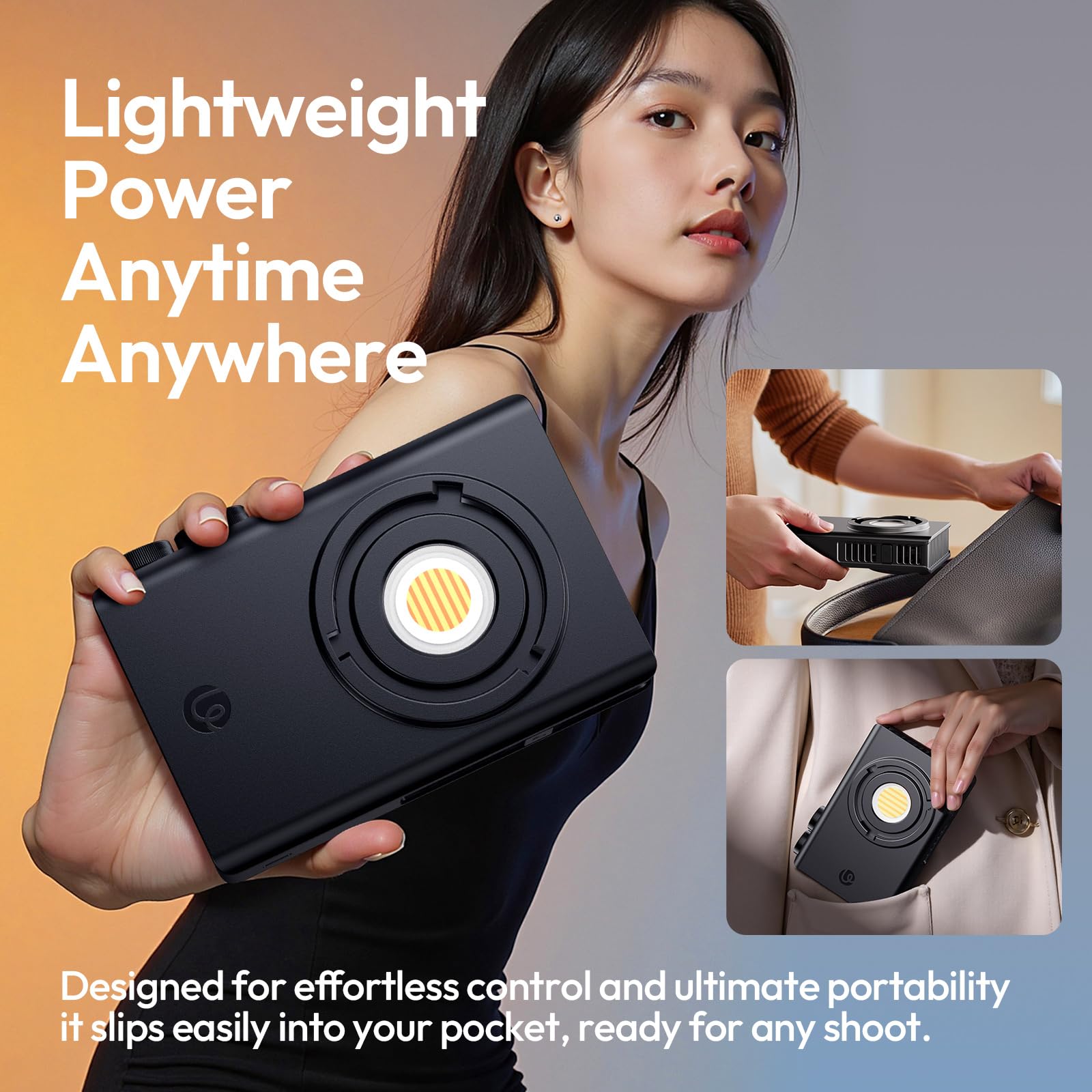 ULANZI 100W Portable COB Light, 14500Lx@0.5m, 2700K-6500K, CRI 96+